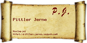 Pittler Jerne névjegykártya